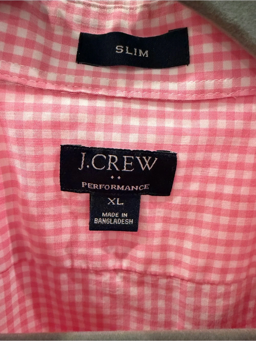 J. Crew Pink Gingham Long-Sleeve Button-Down Shirt